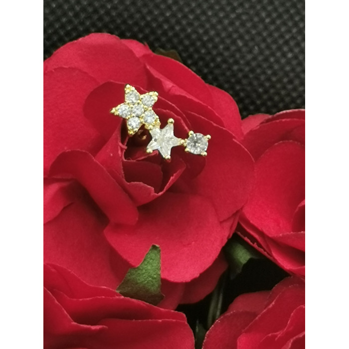 Piercing Etoilé  avec 3 taille différentes en titane et zirconium
