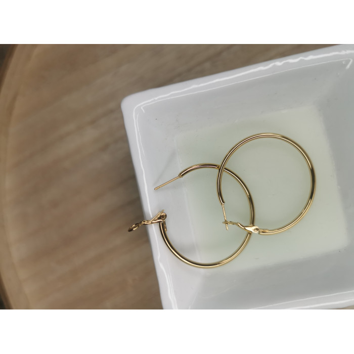 Boucles D'Oreilles Sandy créoles en acier inoxydable doré