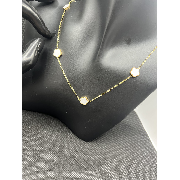 Parure Celeste trèfles en acier inoxydable