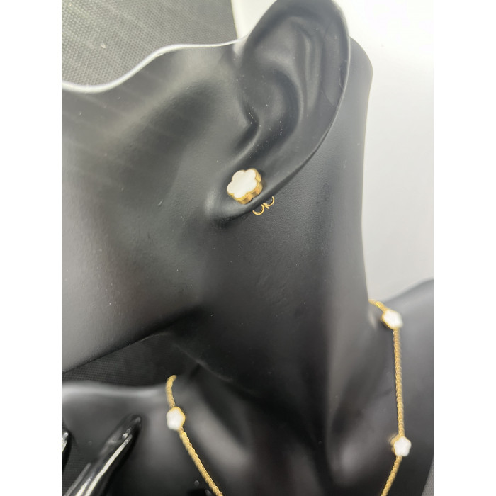 Parure Celeste trèfles en acier inoxydable
