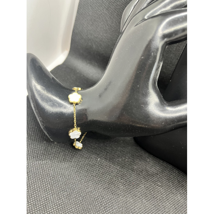 Parure Celeste trèfles en acier inoxydable