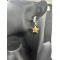 Boucles D'oreilles Espoir avec étoiles soit doré ou argenté.