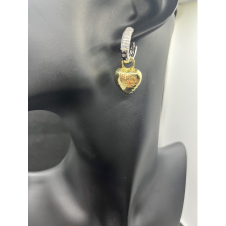 Boucles D'Oreilles Amour avec coeur en acier inoxydable.