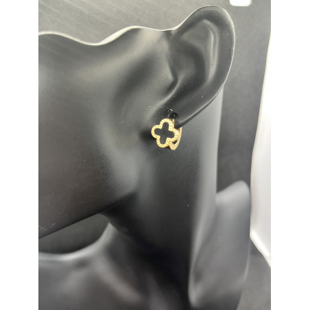 Boucles D'Oreilles Amelia avec trèfle en acier inoxydable doré
