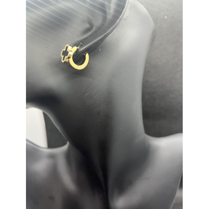 Boucles D'Oreilles Amelia avec trèfle en acier inoxydable doré