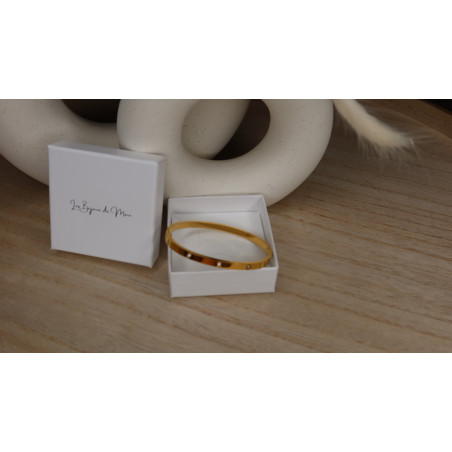 Bracelet Lucille avec zirconium en acier inoxydable doré