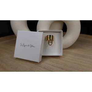 Bague Louise avec pampille asymétrique en acier inoxydable doré et silver