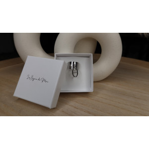 Bague Louise avec pampille asymétrique en acier inoxydable doré et silver