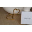 Boucles D'Oreilles Brune en forme de coeur en acier inoxydable