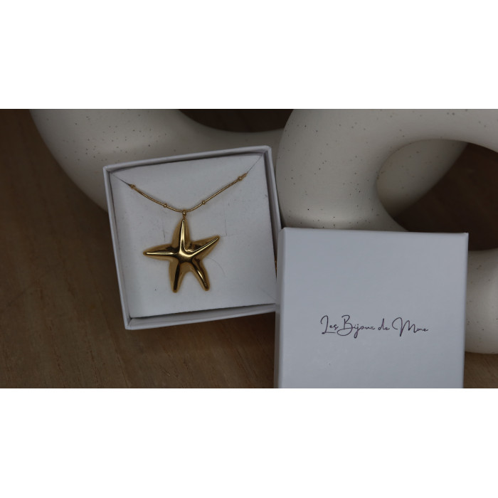Collier Mer  en forme d'étoile silver en acier inoxydable .