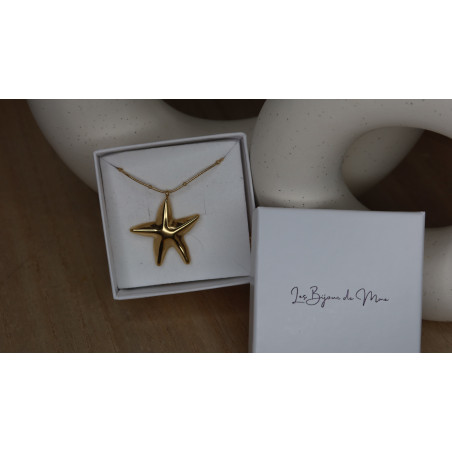 Collier Mer  en forme d'étoile silver en acier inoxydable .