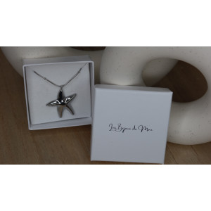 Collier Mer  en forme d'étoile silver en acier inoxydable .