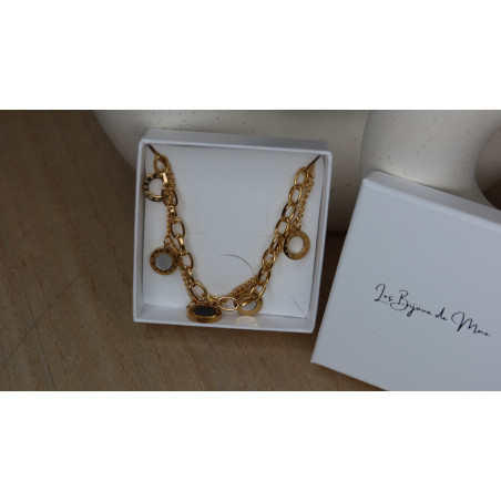 Bracelet Capucine avec charmes en acier inoxydable doré ou silver