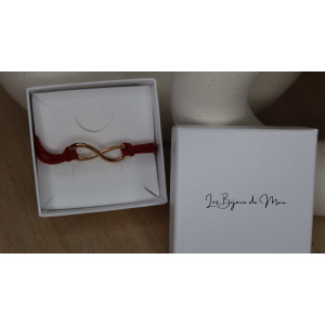 Bracelet Castille  en daim et signe de l'infinie en acier inoxydable doré