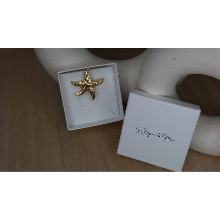 Bague Mer réglable en acier inoxydable doré