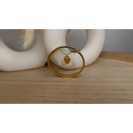 Bracelet Cham avec une chainette et un coeur en acier inoxydable doré ou argenté