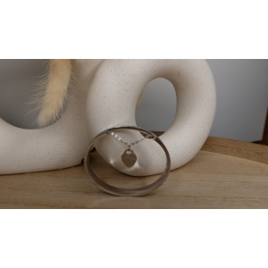 Bracelet Cham avec une chainette et un coeur en acier inoxydable doré ou argenté