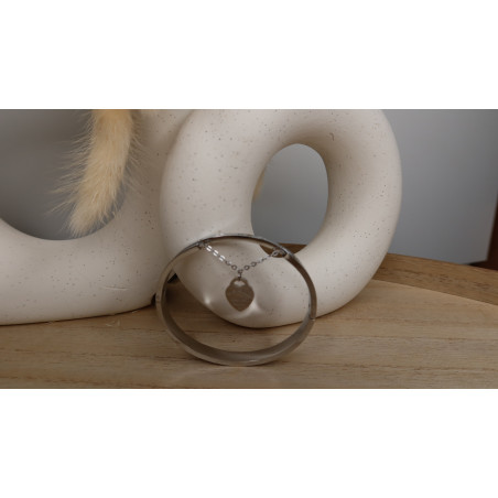 Bracelet Cham avec une chainette et un coeur en acier inoxydable doré ou argenté