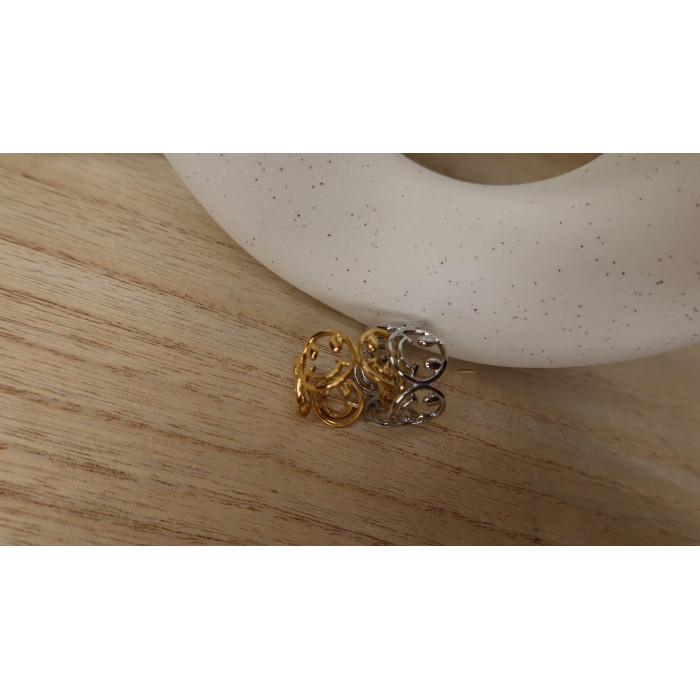Bague Smyle en acier inoxydable doré ou silver réglable