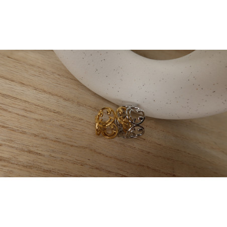 Bague Smyle en acier inoxydable doré ou silver réglable
