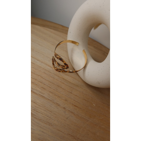 Bracelet Chayane de forme géométrique en métal doré
