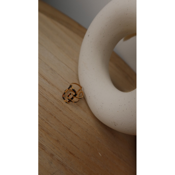 Bague Cillia en forme géométrique en métal doré