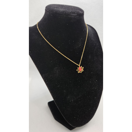 Collier fleur de lotus rouge - Les bijoux de Madame