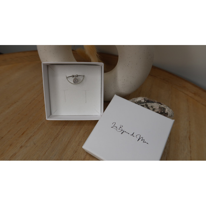 Bague Jody superbe bague avec goutte d'eau en zirconium pendante en acier inoxydable réglable idéal pour les soirées et les doig