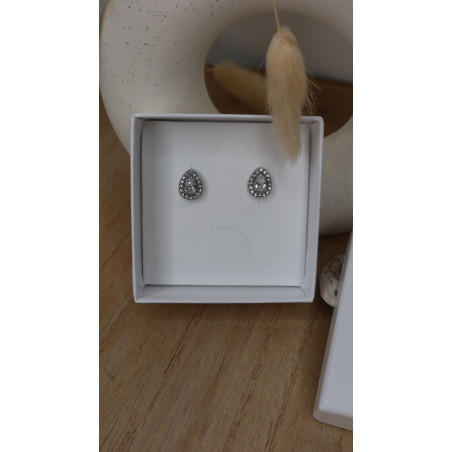 Boucles D'Oreilles Lisie petite puce gouttes avec zirconium en acier inoxydable idéal pour des soirée cocktail ou autres.