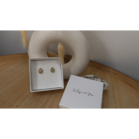 Boucles D'Oreilles Lisie petite puce gouttes avec zirconium en acier inoxydable idéal pour des soirée cocktail ou autres.