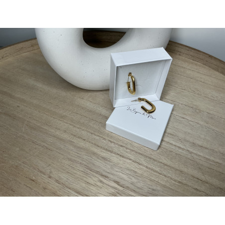 Boucles D’Oreilles Oyana de forme géométrique très tendance idéal pour soirée ou journée en acier inoxydable 316L doré