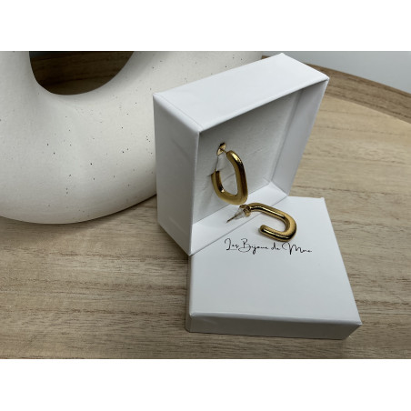 Boucles D’Oreilles Oyana de forme géométrique très tendance idéal pour soirée ou journée en acier inoxydable 316L doré
