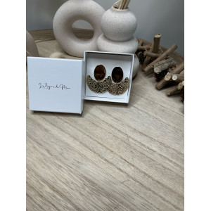 Boucles D’Oreilles Salina en deux parties de forme géométrique en acier inoxydable doré et silver