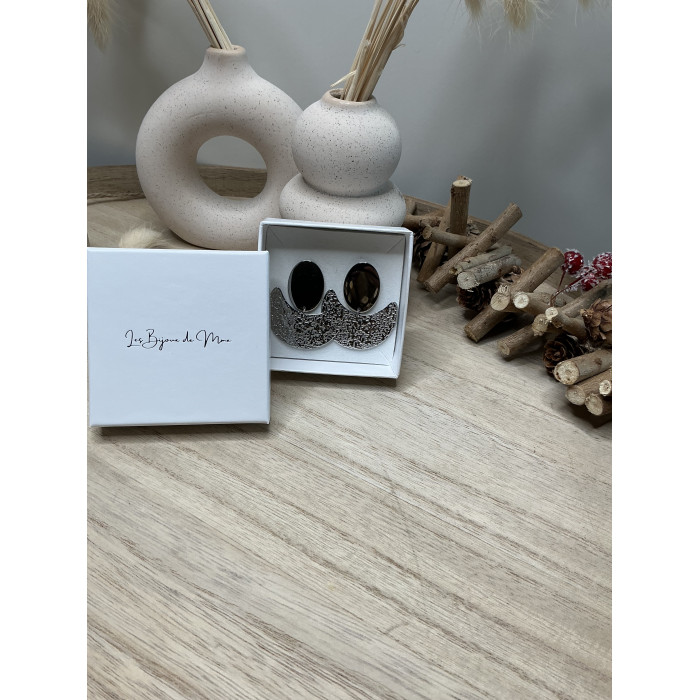 Boucles D’Oreilles Salina en deux parties de forme géométrique en acier inoxydable doré et silver