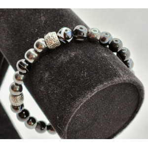 Bracelet homme pierre noire