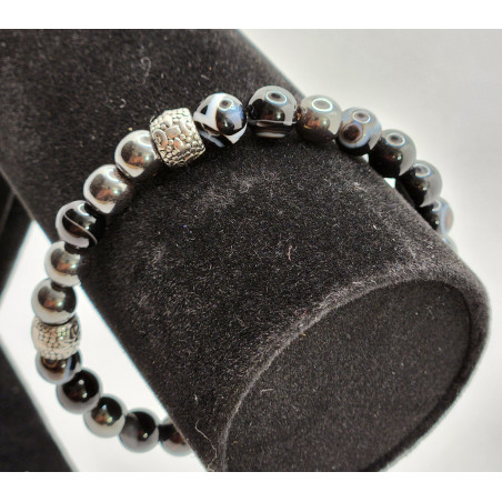 Bracelet homme pierre noire - Les Bijoux de Madame