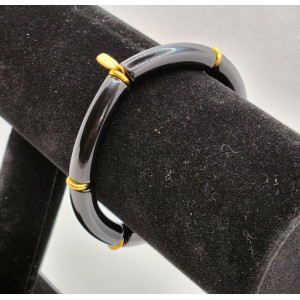 Bracelet jonc élastique noire - Les Bijoux de Madame
