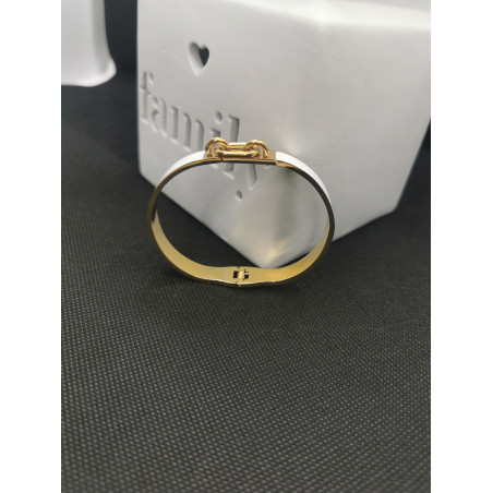 Bracelet Keona avec attache en acier inoxydable blanc et doré