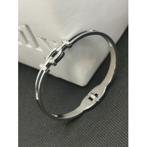 Bracelet Lilo boucle de ceinture avec strass en acier inoxydable silver