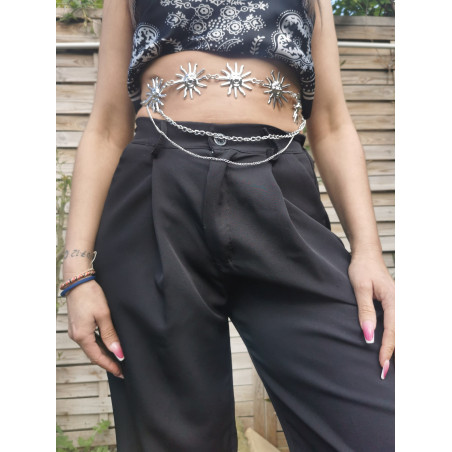 Bijoux Corps Keoni en 3 rangs en acier inoxydable silver