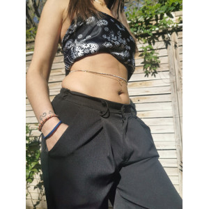 Bijoux Corps Giana en acier inoxydable doré et strass