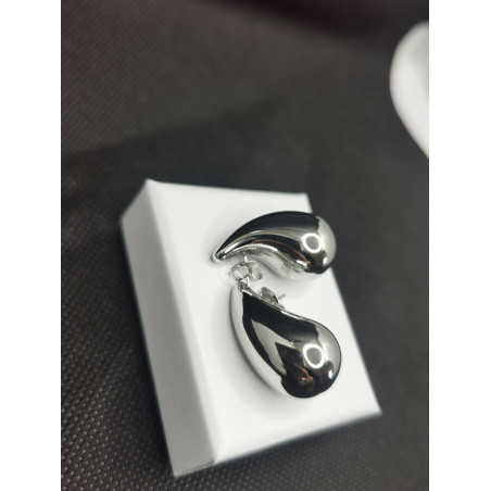 Boucles D'oreilles Ella goutte d'eau en acier inoxydable silver