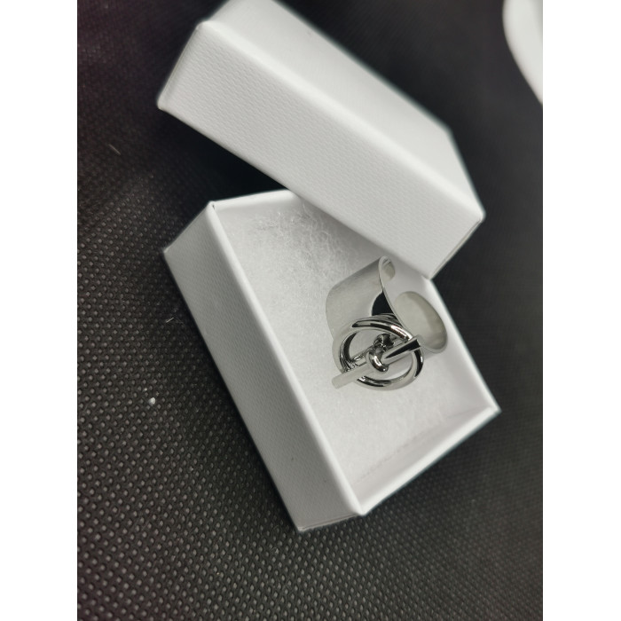Bague Abigail avec rond et barre en acier inoxydable silver