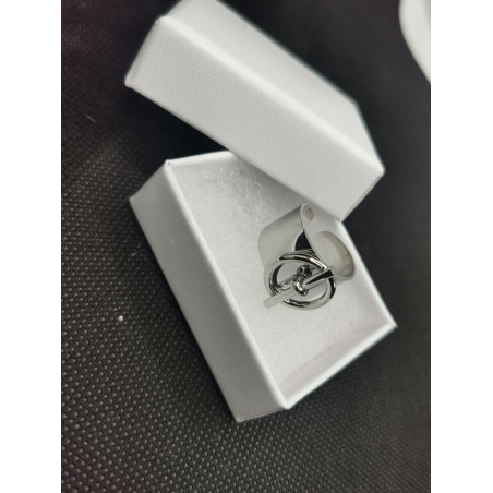 Bague Abigail avec rond et barre en acier inoxydable silver