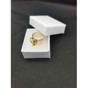 Bague Harper avec rond et barre en acier inoxydable doré