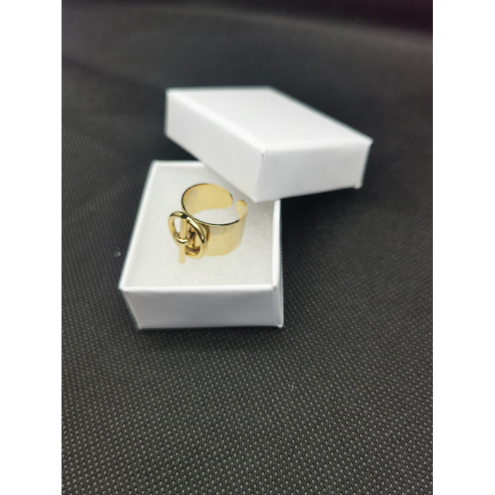 Bague Harper avec rond et barre en acier inoxydable doré
