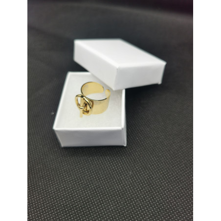 Bague Harper avec rond et barre en acier inoxydable doré