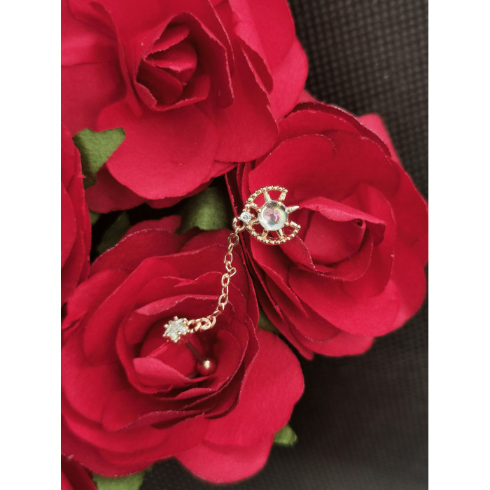 Piercing Oreilles Valy double en titane et zirconium