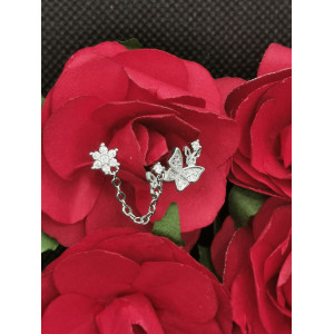 Piercing Papillons chainette avec zirconium en titane