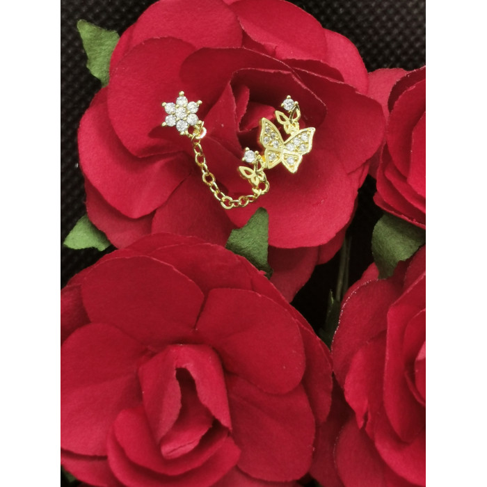 Piercing Papillons chainette avec zirconium en titane